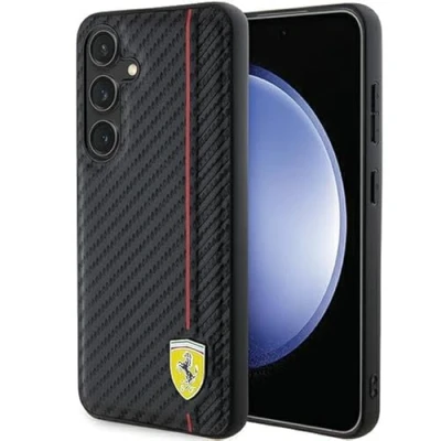 Abbildung von CG MOBILE Ferrari FEHCS24MN3DUR Hülle Für S24+ S926 Schwarz hardcase Carbon Printed Line