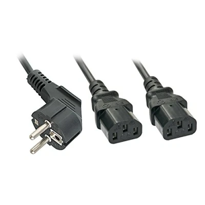 Abbildung von LINDY Schuko Y Kabel an 2 x IEC C13 30048, schwarz