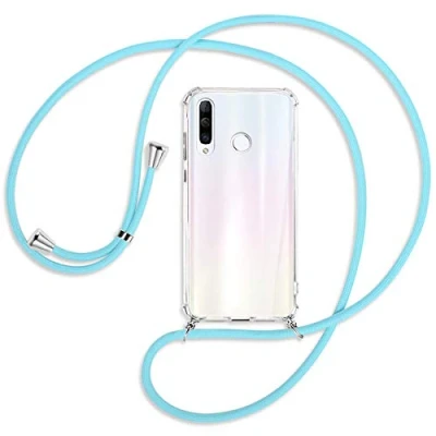 Abbildung von mtb more energy Handykette kompatibel mit Huawei P30 Lite, Lite New Edition (6.15&#039;&#039;) Himmelblau Smartphone Hülle zum Umhängen Anti Shock Full TPU Case