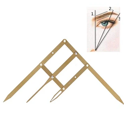 Abbildung von Augenbrauenlineal, Microblading, Messung der Positionierung Augenbrauen, Tattoo Goldbericht, Make up Werkzeug, symmetrisches Zubehör (schwarz)