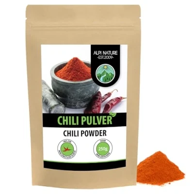 Abbildung von Chilipulver (250g), Chili Pulver, Chilischoten gemahlen 100% natürlich und ohne Zusätze, gemahlen, Chilli Gewürz