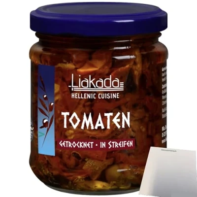 Abbildung von usy Bundle für Liakada Tomaten getrocknet in Streifen Öl (180g Glas) + Block