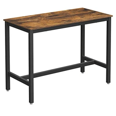 Abbildung von VASAGLE Bartisch, Stabiler Stehtisch, Tisch für Cocktails, Küchentisch, 120 x 60 90 cm, Metall, einfache Montage, Industrie Design, vintagebraun schwarz LBT91X