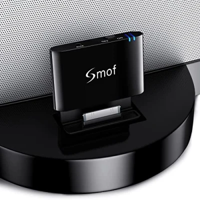 Abbildung von Smof 30 Pin Bluetooth Adapter,Low Latency pod Phone Adapter, poliger Adapter für Sounddock/Musik Dockingstationen/Stereo, Docking Lautsprecher（Nicht Autos geeignet）