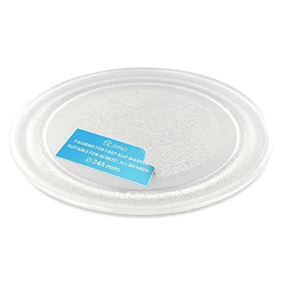 Abbildung von DL pro Universal Mikrowellenteller 24,5cm Glatt Drehteller Drehscheibe Teller Glasteller Glasplatte Glasdrehteller 245mm Rund Ersatz für Microwelle Mikrowelle