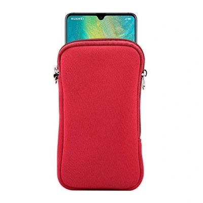 Abbildung von Neopren Handyhülle Netztasche Lanyard Hülle für iPhone 16 Plus 15 14 13 Pro Max Samsung Galaxy S24 Ultra S23 A15 A14 A04s A23 A13 A03 A04 OnePlus 11 Pixel 8 Pro(XL, Rot)