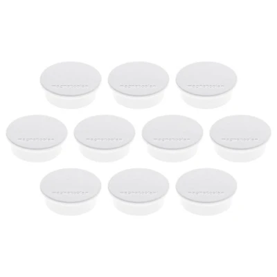 Abbildung von magnetoplan Premium Magnete Discofix color ØxH 40x13mm 10 Stück, weiß Haftkraft: 2,2 kg für Magnettafeln und Whiteboards Kratzfreie Spezialbeschichtung Leicht abnehmbar