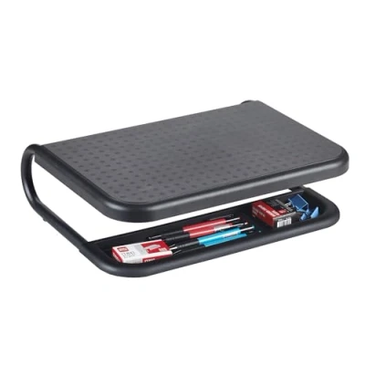 Abbildung von Q Connect Monitorständer Laptopständer/Anti Rutsch Beschichtung/Monitor Laptop Notebook MacBook Ständer aus Kunststoff/Metall/Maße: 38 x 29,5 11 cm Tragkraft max. 15 kg/Schwarz