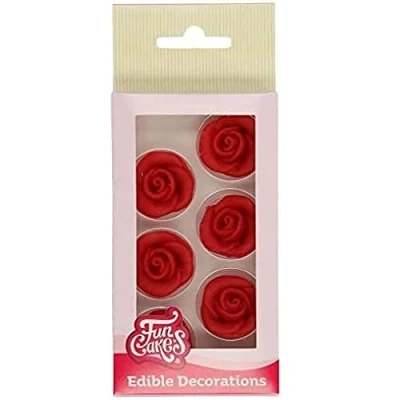 Abbildung von FunCakes Marzipan Dekorationen Rosen Rot Set/6