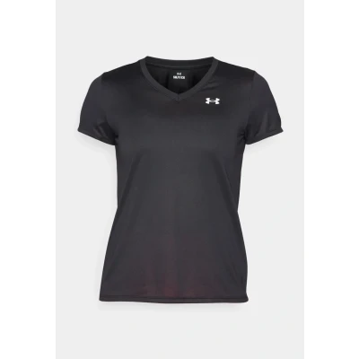 Abbildung von Under Armour Damen Tech SSV Solid, Trainings T Shirt für Damen, kurzärmeliges Funktionsshirt mit V Ausschnitt das Training