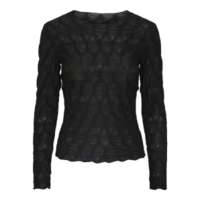 Abbildung von Pieces Pclola O NECK Langarmshirt, Damen, Größe: XL, Black