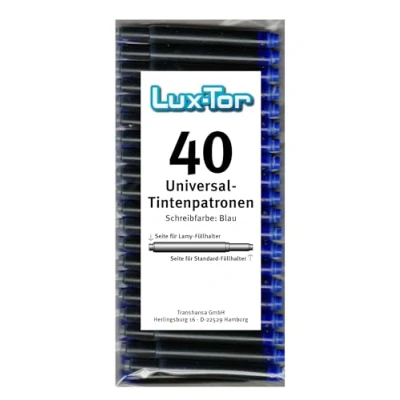 Abbildung von Luxtor Universal Tintenpatronen für Lamy Herlitz Pelikan Reform Online/blau (40 St.)