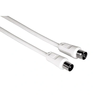 Abbildung von Hama Antennen Kabel 5m 75dB Weiß Video Kabel, Koaxial, Koaxial (500 cm), Für Full HD TV 4K UHD HD+ HDR DVB T2 BK, 85 db geschirmt, lang