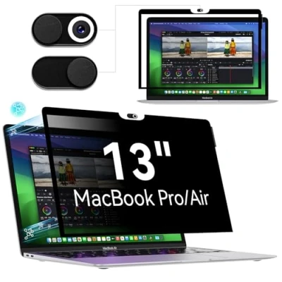 Abbildung von MagicSuction Blickschutzfilter Kompatibel Mit Apple MacBook Air 13 (2018 2021,M1) &amp; Pro Zoll (2016 2022,M1,M2), 13.3 Anti Spy Glare Blaulicht Mac Laptop Blickschutzfolie Sichtschutz