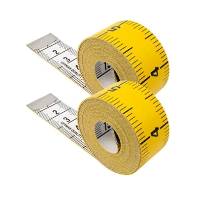Abbildung von Schneidermaßband, 2 Stück, universal Massband mit 200 CM Gesamtlänge, 2in1 Maßband und Zoll Skalierung, Ausmessung von Kleidung, Körper Fett, Rollmaßband, Rolle Messband Aufbewahrungsknopf
