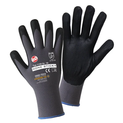 Abbildung von L+D 1158 10 Schutzhandschuh grau, schwarz Nylon, Elastan