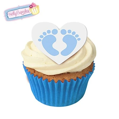 Abbildung von 12 Baby Jungen Füsse, essbare Kuchendekoration / Boy Feet Edible Cake Decorations