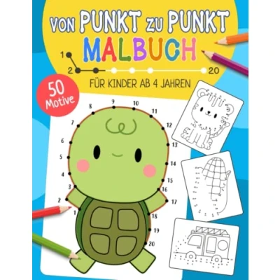 Abbildung von von Punkt zu Malbuch für Kinder ab 4 Jahren: 50 Malvorlagen zum Lernen der Zahlen 1 20 Mädchen und Jungen im Kindergarten Vorschulalter