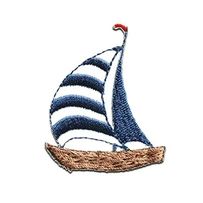 Abbildung von Segelschiff Schiff Boot Aufnäher, Bügelbild, Aufbügler, Applikationen, Patches, Flicken, zum aufbügeln, Größe: 4,9 x 4,1 cm