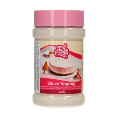 Abbildung von FunCakes Glaze Topping Weiß: Cake Topping, Kuchen Glasur Belag, Spiegelüberzug Perfekt zum Dekorieren von Kuchen, Dessert Topping. 375 g