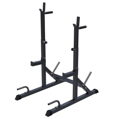 Abbildung von GORILLA SPORTS® Squat Rack Breite und Höhe Verstellbar, bis 200 kg, mit Dip Station, 30/31mm Hantelscheibenhalter Hantelständer, Langhantelständer, Hantelablage, Kniebeugenständer