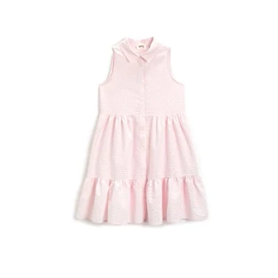 Abbildung von Koton Girls Midi Dress Sleeveless Shirt Neck Tiered Button