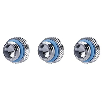 Abbildung von ASHATA 3PCS G1 / 4 Gewinde PC Wasserkühlung Adapter, 3X Messing 2 Wort Gerade Stopfen Fitting Tank Stopper Kit für Silberig