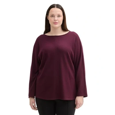 Abbildung von TOM Tailor Plusmit Fledermaus Langarmshirt, Damen, Größe: 44, Black berry melange