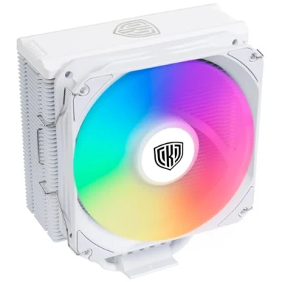Abbildung von Kolink CPU Kühler Umbra EX180 White ARGB 120mm, PWM Lüfter Premium Weißes Aluminium Design Beleuchtung