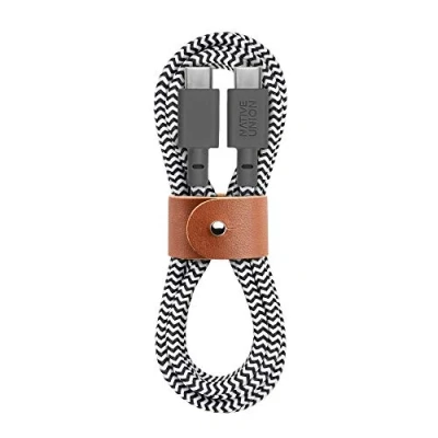 Abbildung von Native Union Type C Belt Kabel USB auf 1,2m Ultrastarkes Ladekabel kompatibel mit iPhone 16, 16 Plus, Pro, Pro Max, iPad Air, Samsung S23, Flip 5, Fold 5 (Zebra)