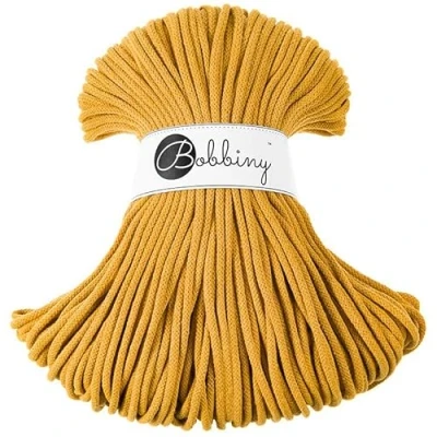 Abbildung von Bobbiny Makramee Schnur, geflochten, 5 mm, Senfgelb, 100 m
