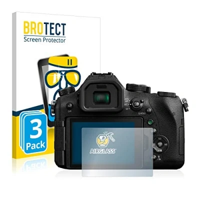 Abbildung von BROTECT Schutzglas für Panasonic Lumix DMC FZ2000 (3 Stück) Schutzfolie Panzer Folie Glas [Extrem Kratzfest 9H, Anti Fingerprint, Ultra Transparent]