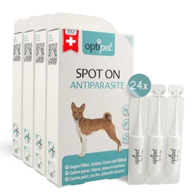Abbildung von Optipet Spot On für Hunde 24x1,5ml Pipetten, Hochwirksam bis zu 96 Wochen gegen Milben, Flöhen, Zecken, Läusen