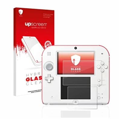 Abbildung von upscreen Schutzglas für Nintendo 2DS Schutzfolie, Glas Folie [Klar, 9H Panzerschutz, Anti Fingerprint]