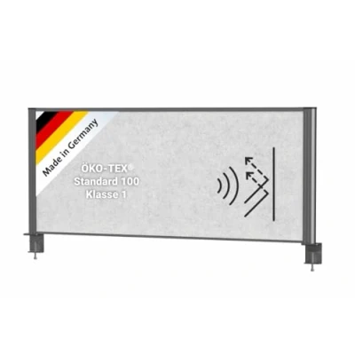 Abbildung von MAUL Tisch Trennwand Akustik MAULconnecto 120x50cm Raumteiler für Schreibtisch In Büro und Praxis Raumtrenner mit Klemmfuß Ideal als Sichtschutz Schallschutz allergikerfreundliches Vlies