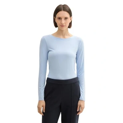 Abbildung von TOM Tailor MIT Uboot Ausschnitt Langarmshirt, Damen, Größe: 3XL, Kentucky blue