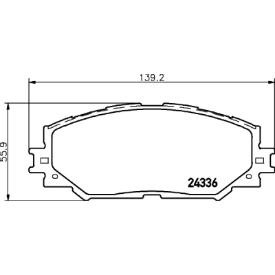 Abbildung von HELLA 8DB 355 006 861 Bremsbelagsatz nicht für Verschleißwarnanzeiger vorbereitet TOYOTA: RAV4 III SUV, Auris Schrägheck, IV SUV