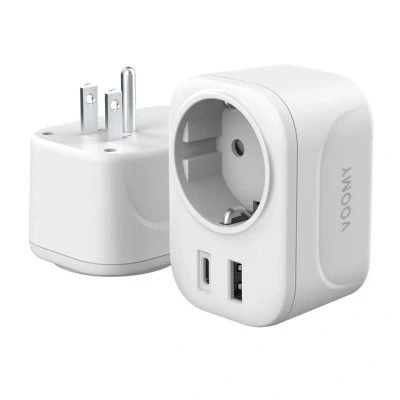 Abbildung von VOOMY Reiseadapter USA, Adapter USA Deutschland Stecker, Steckdosenadapter mit USB C und A, typ B für Kanada Thailand Mexiko