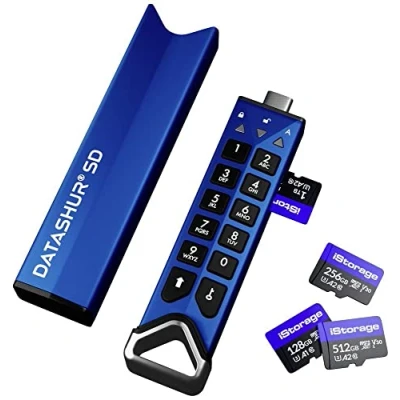 Abbildung von iStorage datAshur SD, Encrypted USB Flash Drive with Removable microSD Cards (Sold Separately), Password Protected, Secure Collaboration, FIPS Compliant