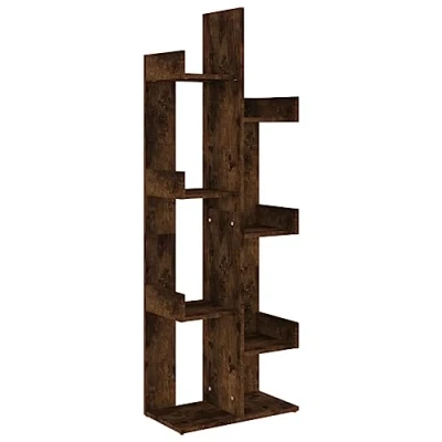 Abbildung von vidaXL Bücherschrank, Bücherregal mit viel Stauraum, Standregal für Wohnzimmer, Büroregal Aktenregal Regal, Räuchereiche Holzwerkstoff