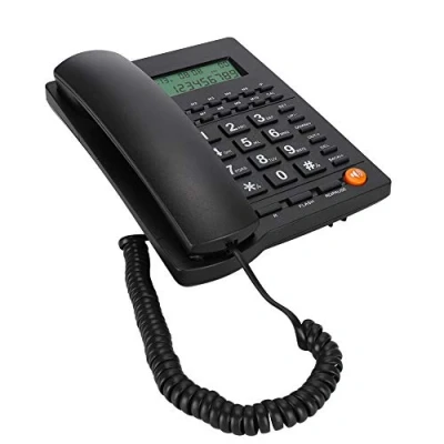 Abbildung von Queen.Y Schnurgebundenes Telefon Schreibtisch Festnetztelefon mit Hintergrundbeleuchtetem Display Anrufer ID &amp; Anklopffunktion für Home Office Hotel Restaurant Schwarz