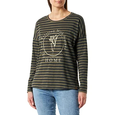 Abbildung von camel active Pullover Damen, Night Blue/Grey Oliv, S