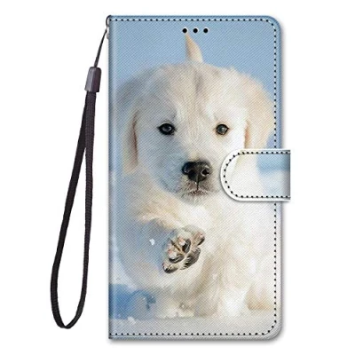 Abbildung von Nodigo EU Kompatibel für Samsung Galaxy A05S Leder Hülle Magnetisch Kickstand mit Kartenfach Tier Muster Motiv Lustig Design Hüllen Handyhülle Tasche Case Hund