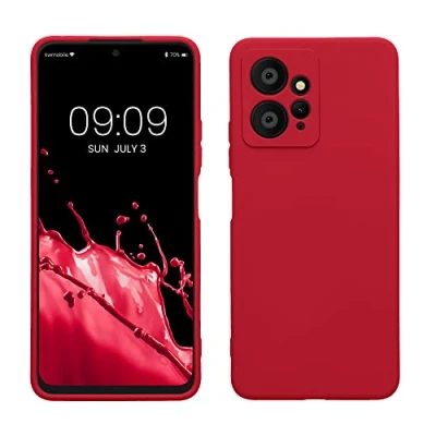 Abbildung von kwmobile Slim Case kompatibel mit Xiaomi Redmi Note 12 (4G) Hülle Handyhülle aus Silikon in Sweet Cherry