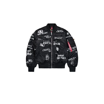 Abbildung von Alpha Industries Peace Bomberjacke, Herren, Größe: Large, Black