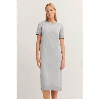 Abbildung von bugatti MIDI Strickkleid, Damen, Größe: Large, Grau