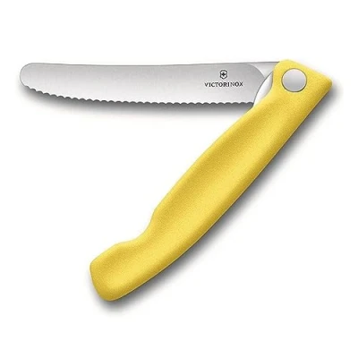 Abbildung von Victorinox Gemüsemesser Swiss Classic Faltbares Gemüsemesser, Wellenschliff, gelb, Blister
