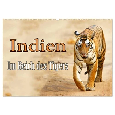 Abbildung von Indien Im Reich des Tigers (Wandkalender 2025 DIN A2 quer), CALVENDO Monatskalender