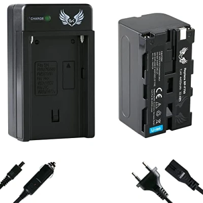 Abbildung von SK Akku Ersatz für Sony NP F750 4400mAh + Charger F550 F960 F970 F980 // Blitzgeräte Videoleuchten Fieldmonitore
