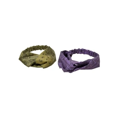 Abbildung von Urban Classics Bandana Print 2PACK Haarstylingaccessoires, Größe: One Size, Lilac olive